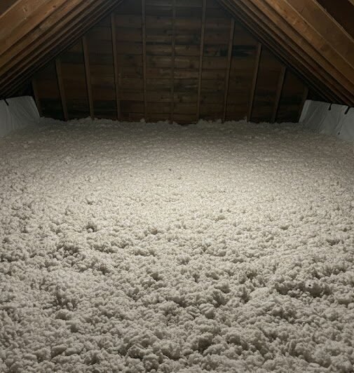 Completed home insulation project