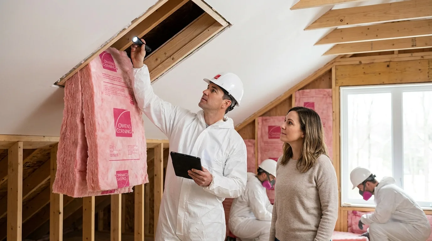 Technician carrying out a free attic assessment