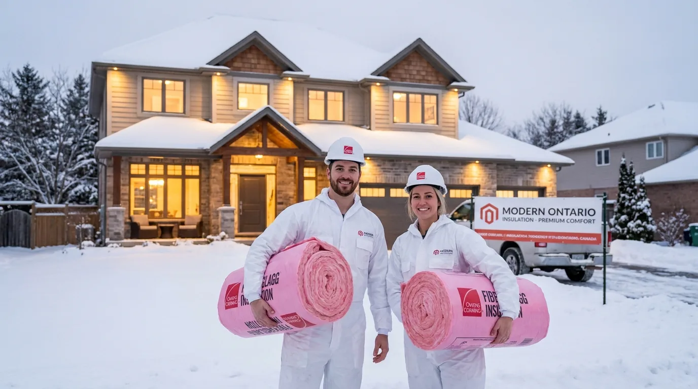 Cozy, well-insulated Ontario home in winter