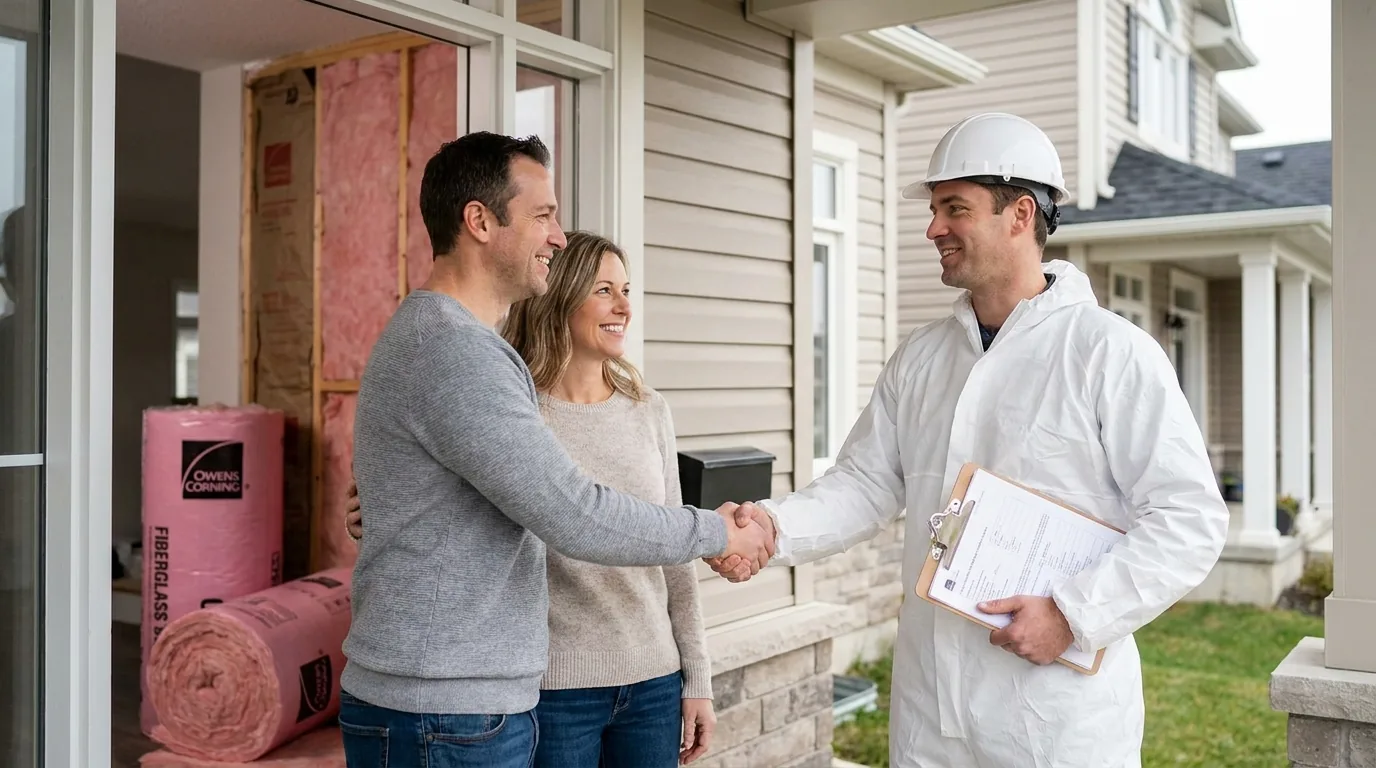 PolarCore team confirming an Ontario insulation rebate approval for a Toronto homeowner