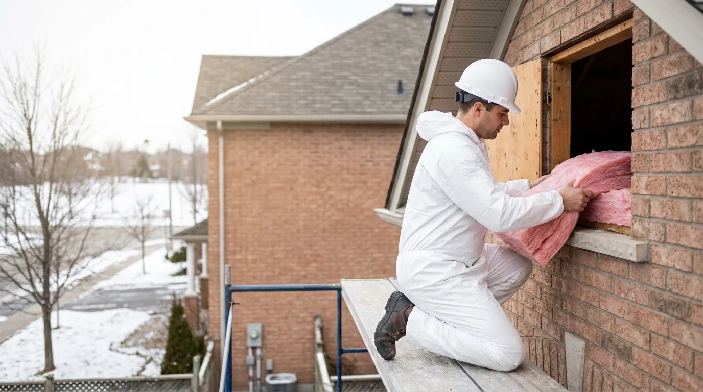 Detached family home in a Brampton subdivision kept warm through winter with upgraded insulation