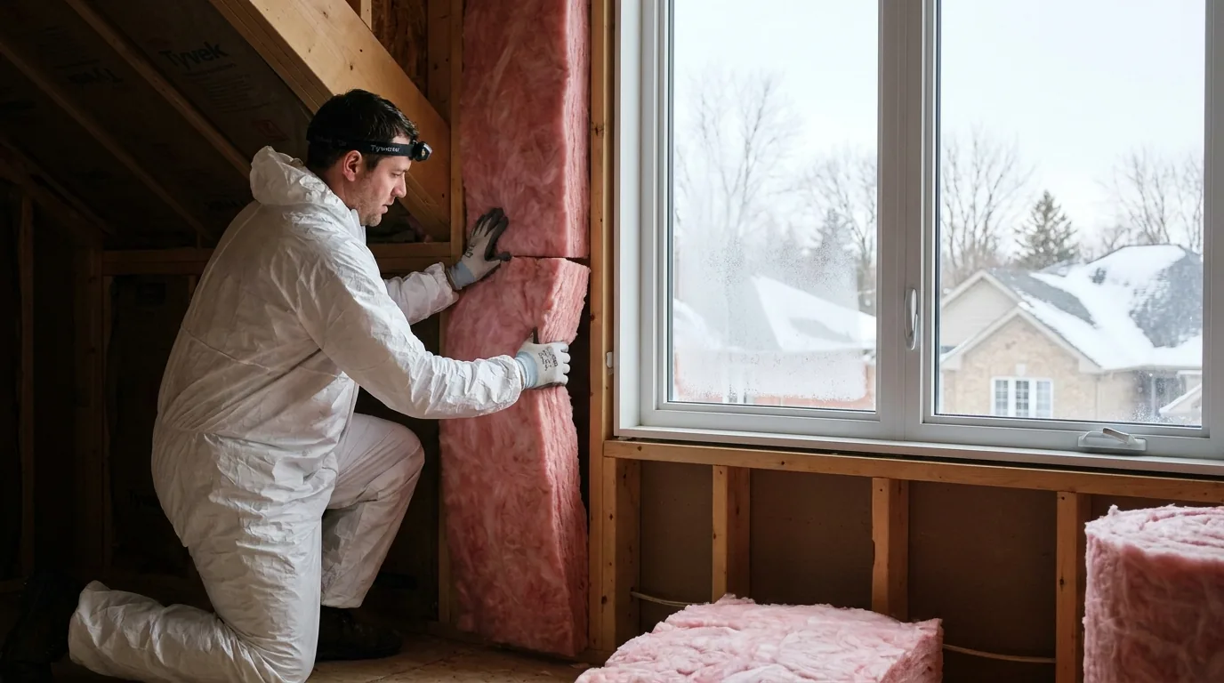 Insulated family home in Waterloo, Ontario staying warm through a Waterloo Region winter